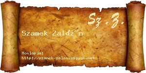 Szamek Zalán névjegykártya